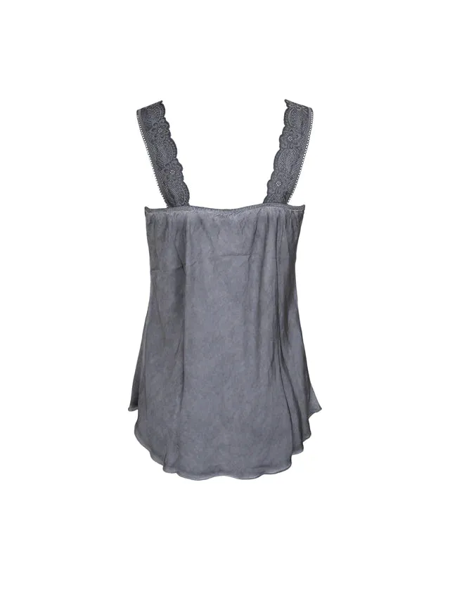 Black Colour BCBea Lace Top Grey