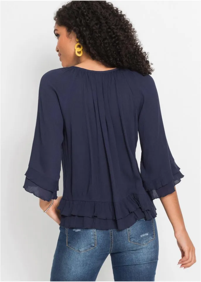 Bodyflirt embroidered tunic, blue