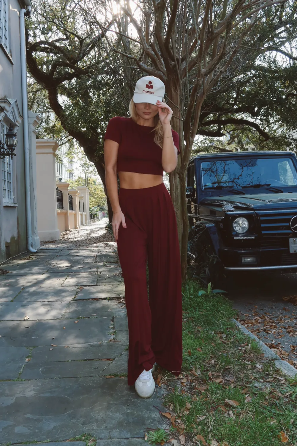 BUTTER SOFT PLUM CROP PALAZZO PANT SET *BACK IN STOCK*