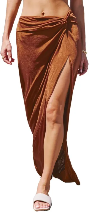 CUPSHE Womens High Waist Maxi Skirt Split Summer Casual Long Pencil Ruffled Dressy Skirts