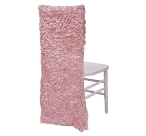 Curly Satin Chair Back - Blush