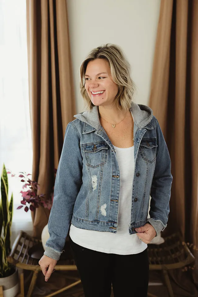Distressed Hooded Denim