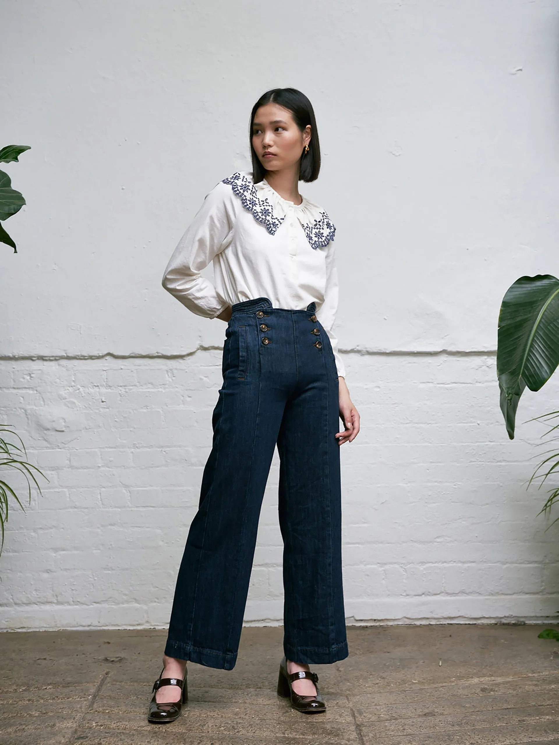 Ecru denim Dylan blouse