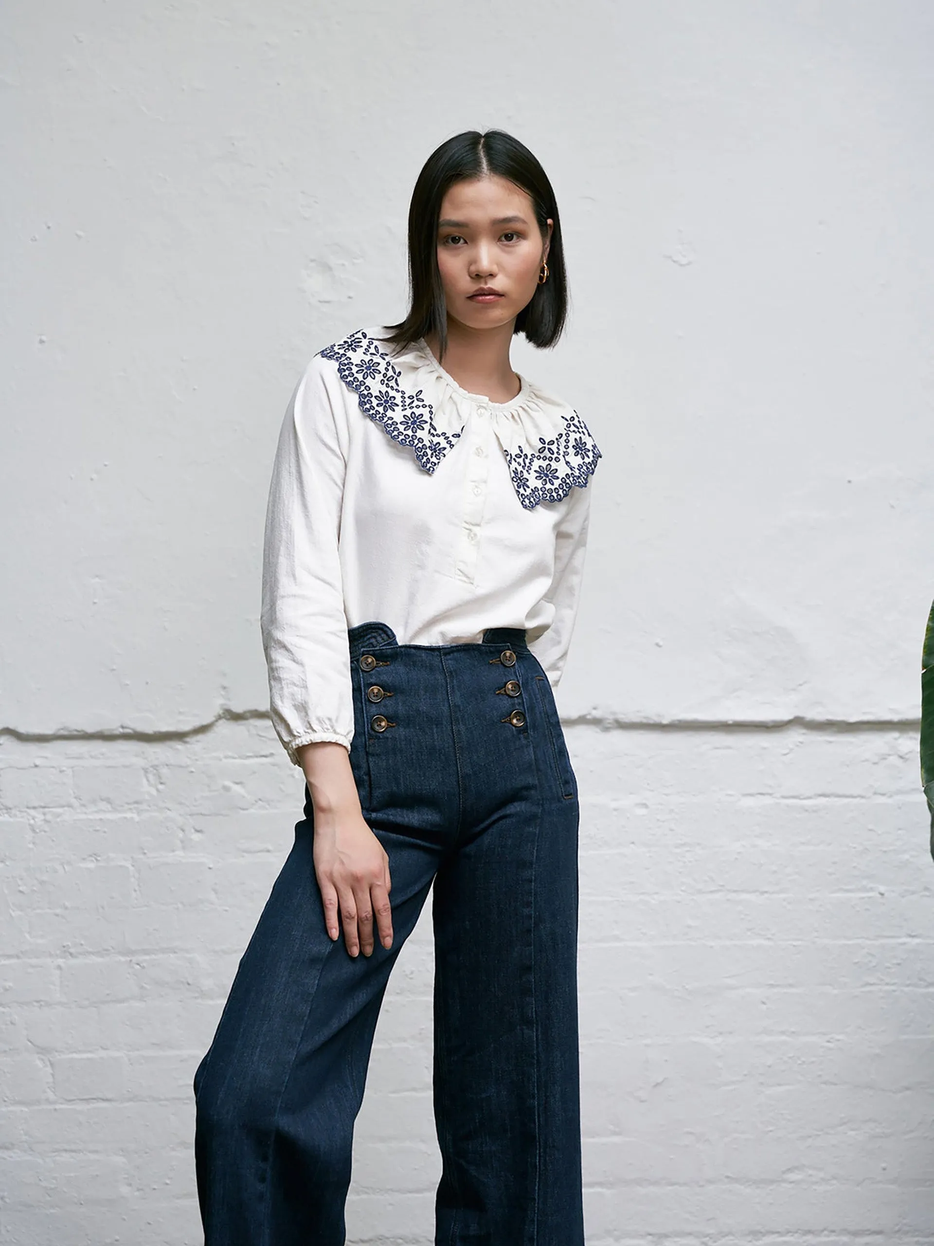 Ecru denim Dylan blouse