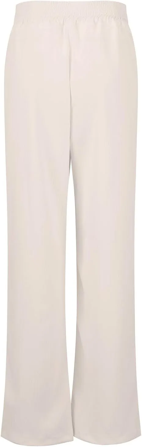Linen Pants Women Bootcut Wide Leg Summer Boho Pants with Pockets Elastic High Waisted Crossover Plus Size Palazzo Pant