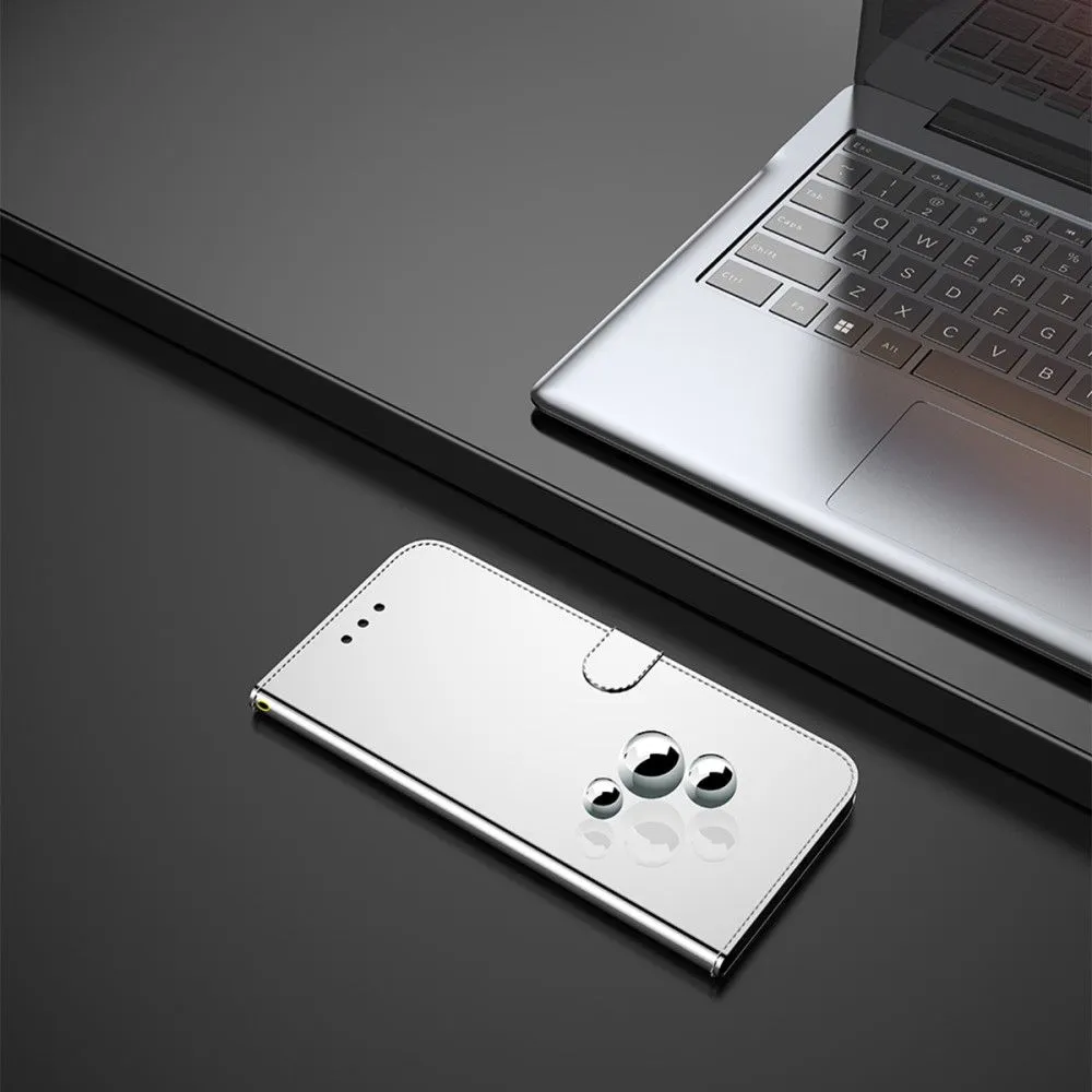 Mirror Motorola Moto E30 / E40 / E20 flip case - Silver