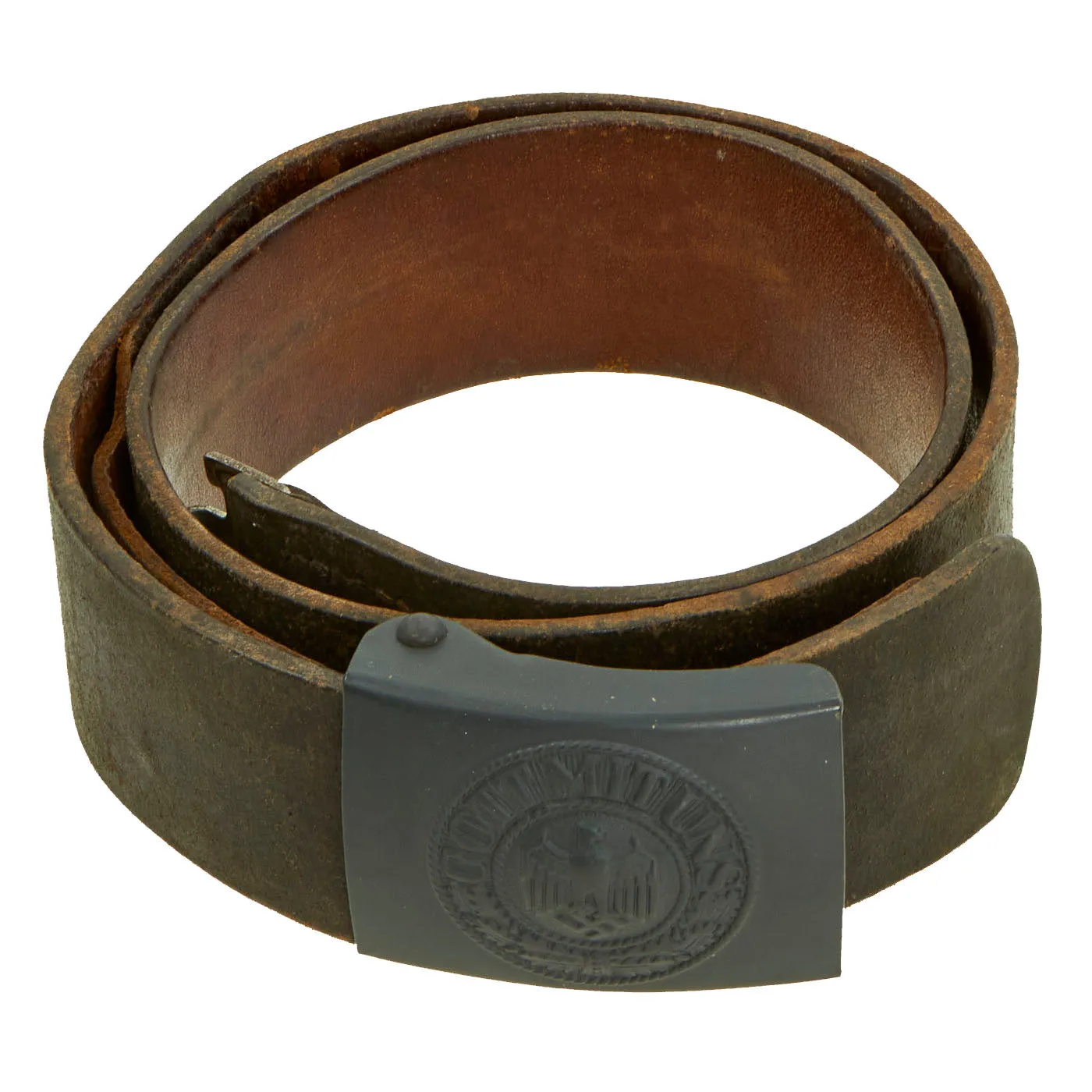 Original German WWII Kriegsmarine Coastal Artillery EM/NCO Steel Belt Buckle by Josef Feix & Söhne and Insignia Lot - 4 Items