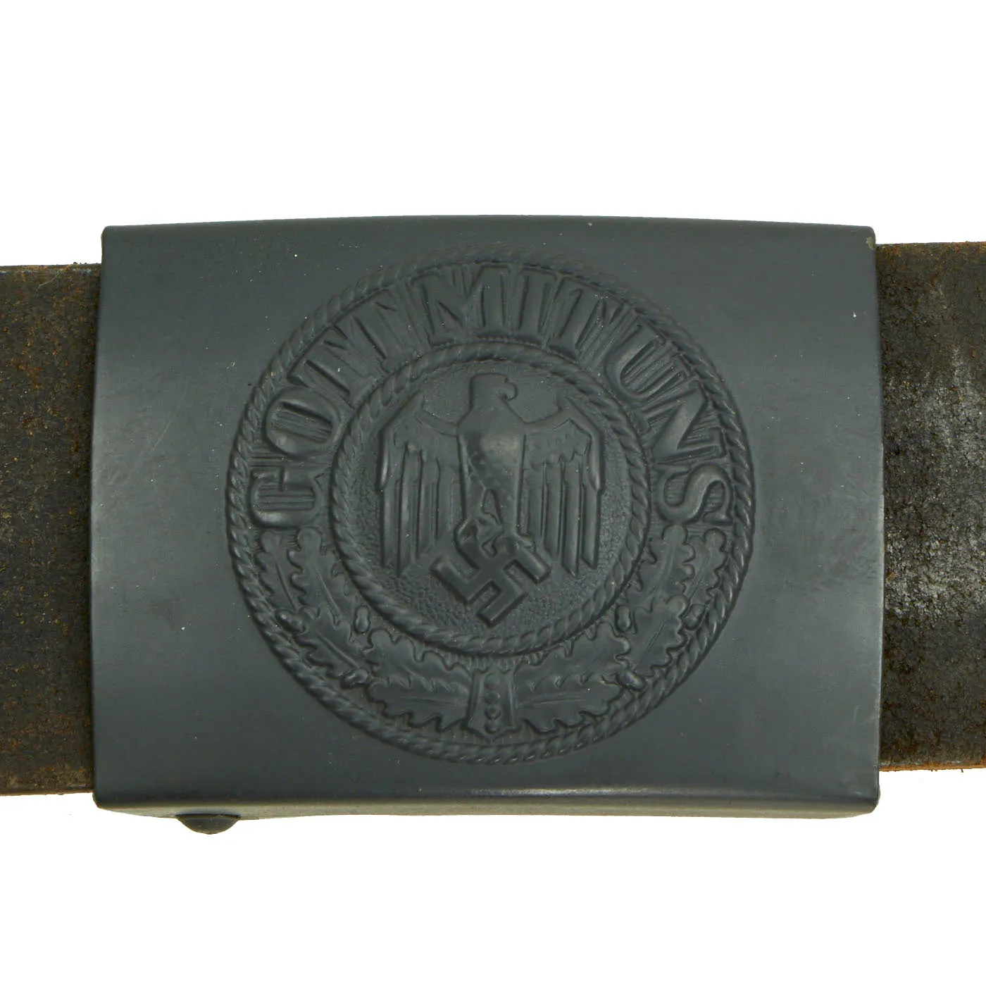 Original German WWII Kriegsmarine Coastal Artillery EM/NCO Steel Belt Buckle by Josef Feix & Söhne and Insignia Lot - 4 Items