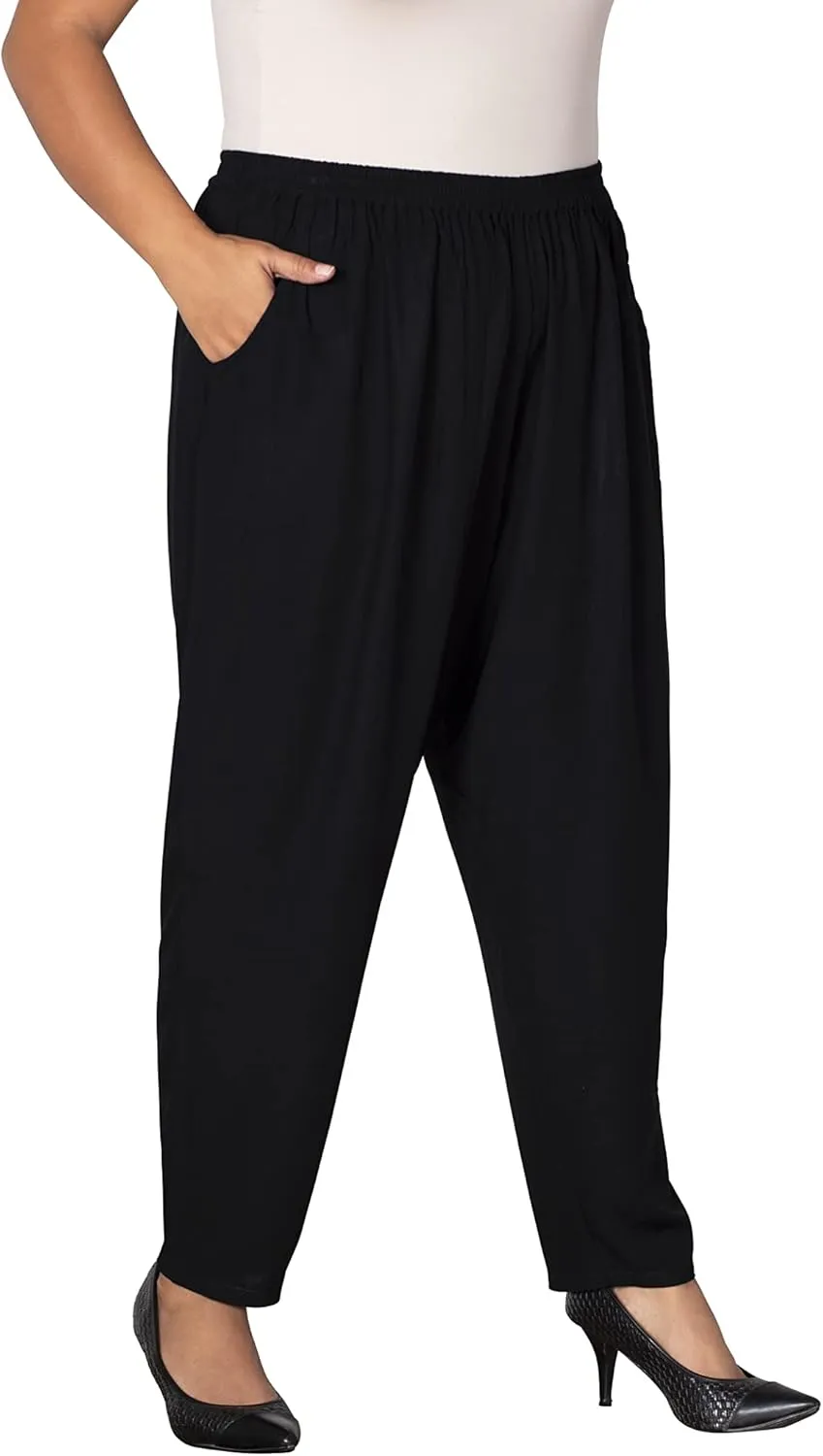 Plus Size Tailored Leg Rayon Pants