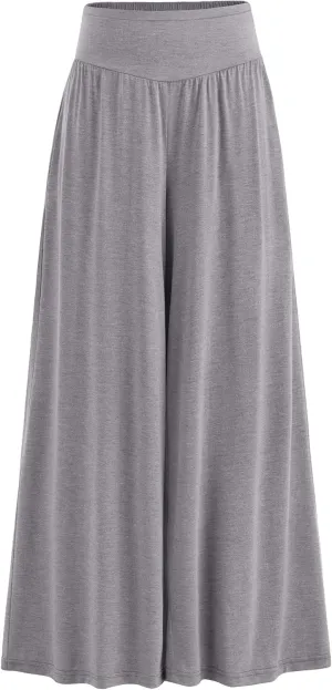 PRETTYGARDEN Women's Summer Wide Leg Trouser Pants Casual High Waisted Flowy Palazzo Lounge Pant with Pockets