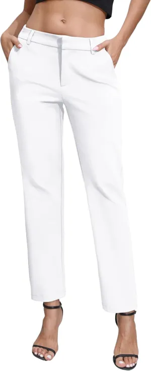 Urban CoCo Women's Elastic Waisted Dress Pants Business Work Casual Stretch Slacks with Pockets