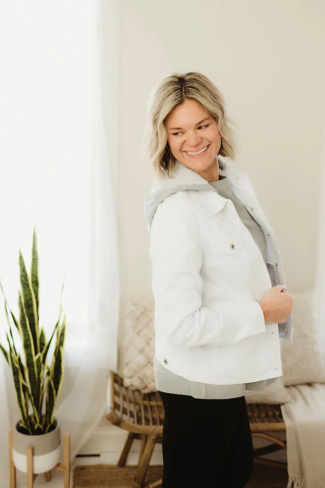 White Hooded Denim Jacket