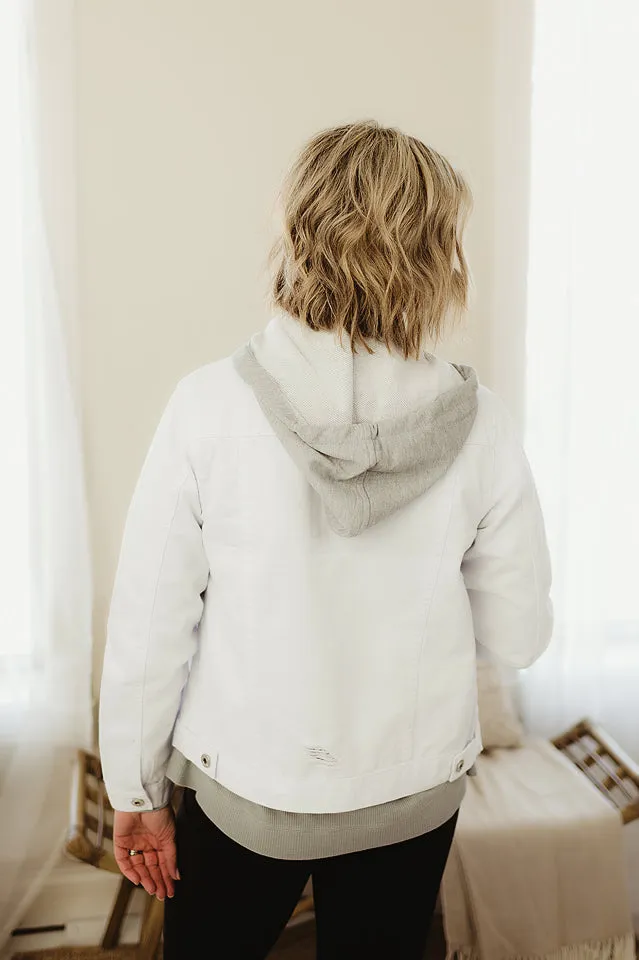 White Hooded Denim Jacket