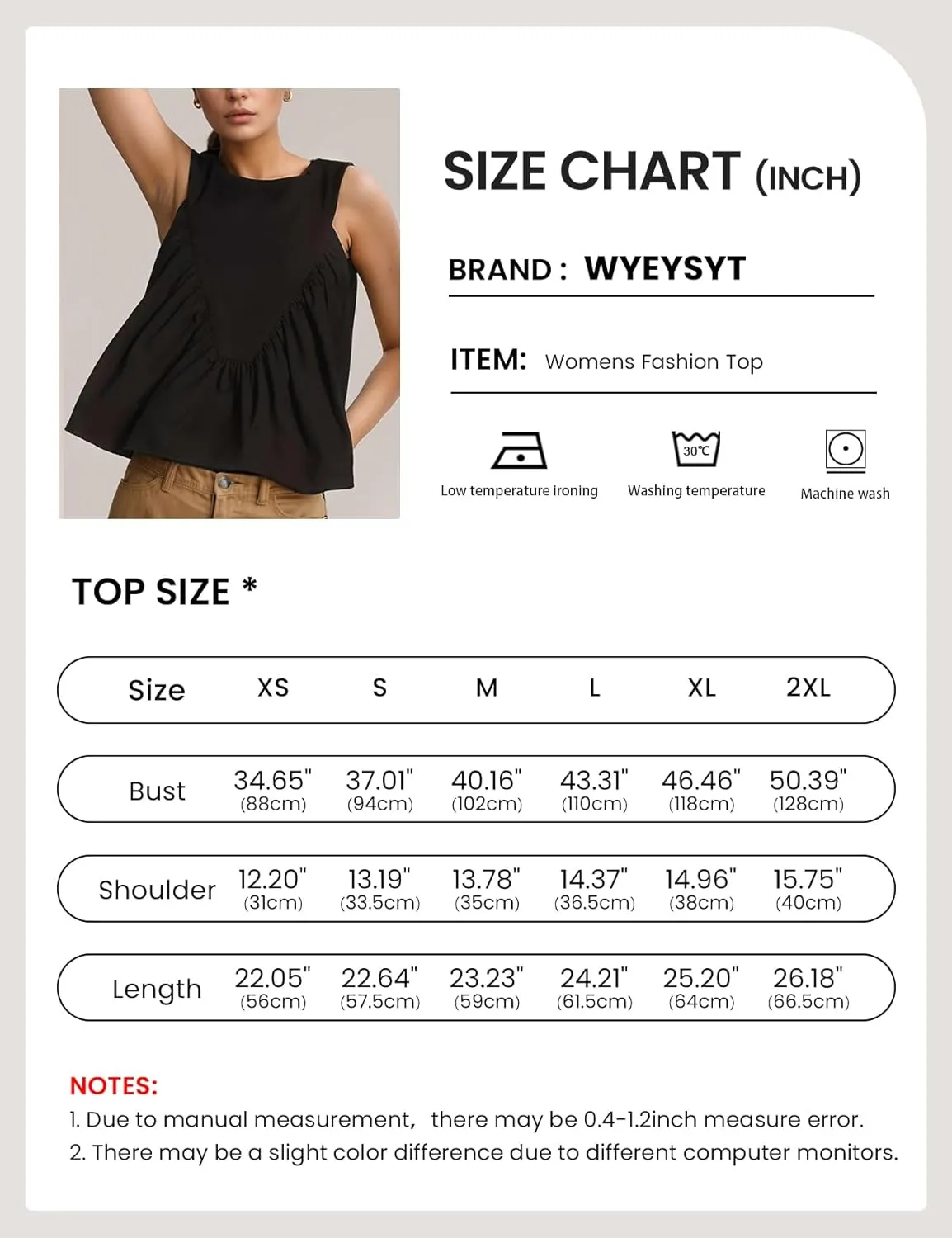 Wyeysyt Peplum Tops for Women Shirred Swing Tank Tops Pleated Flowy Vest Casual Sleeveless Blouse Loose Fit Ruffled Shirts